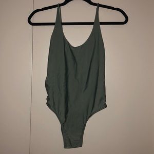 Olive green backless one-piece